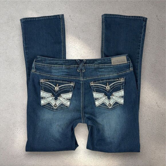Hydraulic Denim - Hydraulic Lola Curvy Bootcut Jeans Juniors 13/14 Blue Denim Slim Embroidered Y2K